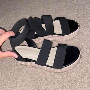 SHEIN black espadrille wedges - Size 5.5 (NEVER WORN!!)
